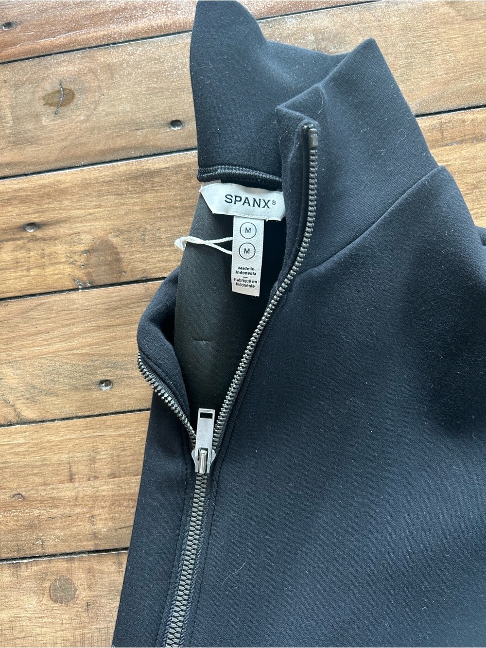 SPANX AirEssentials Black Zip Track Jacket M - Picture 12 of 13